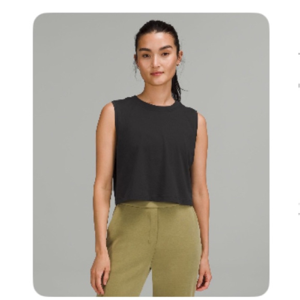 Lululemon All Yours Cropped Cotton Tank Top size 4